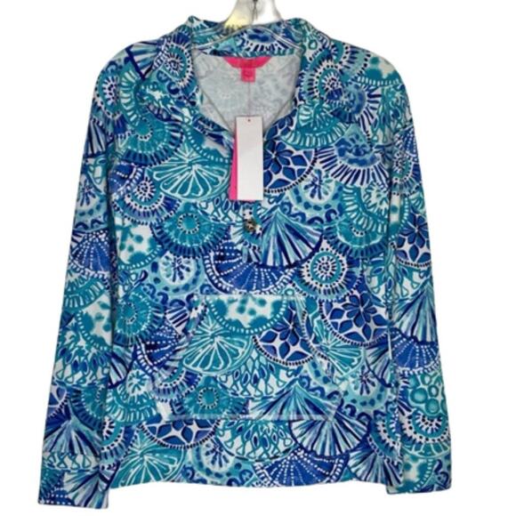 Lily Pulitzer Captain Popover UPF 50 blue long sleeve blouse size XXS NWT - Picture 1 of 14